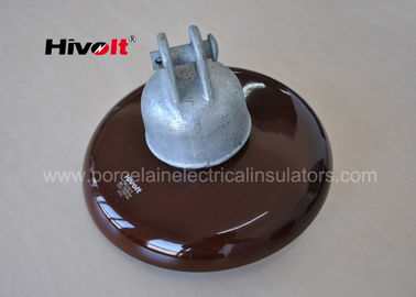 11 isolateur de suspension de porcelaine du kilovolt 33 kilovolts Brown pour des lignes de distribution